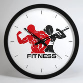Fitness Freak Wall Clock for Gym Wall Decor- Black Frame